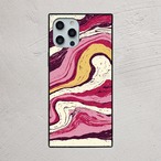 受注生産 iPhoneケース マゼンタ渦巻きマーブル｜抽象柄 MARB020A