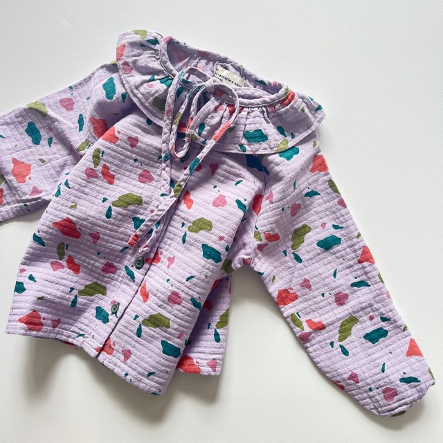 【3y-6y】piupiu chick  23aw　/　ブラウス　トップス　ライラック　multicolor geometic allover