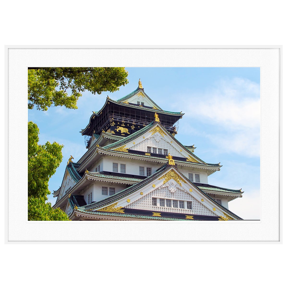日本写真 大阪府大阪城 インテリアアートポスター額装 AS4518