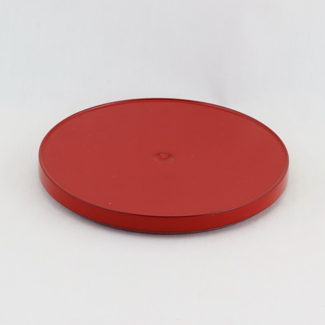 1526-2  輪島塗　ソーサー／丸形／朱塗／無地