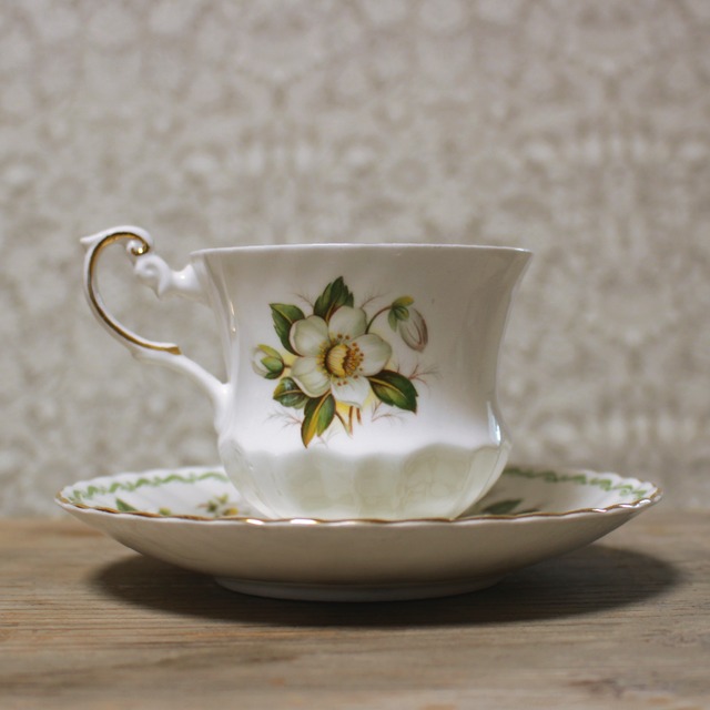 ［Rosina China］SPECIAL FLOWERSのカップ＆ソーサー［CHRISTMAS ROSE］