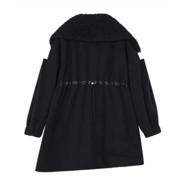 Boa collar asymmetrical coat C1620
