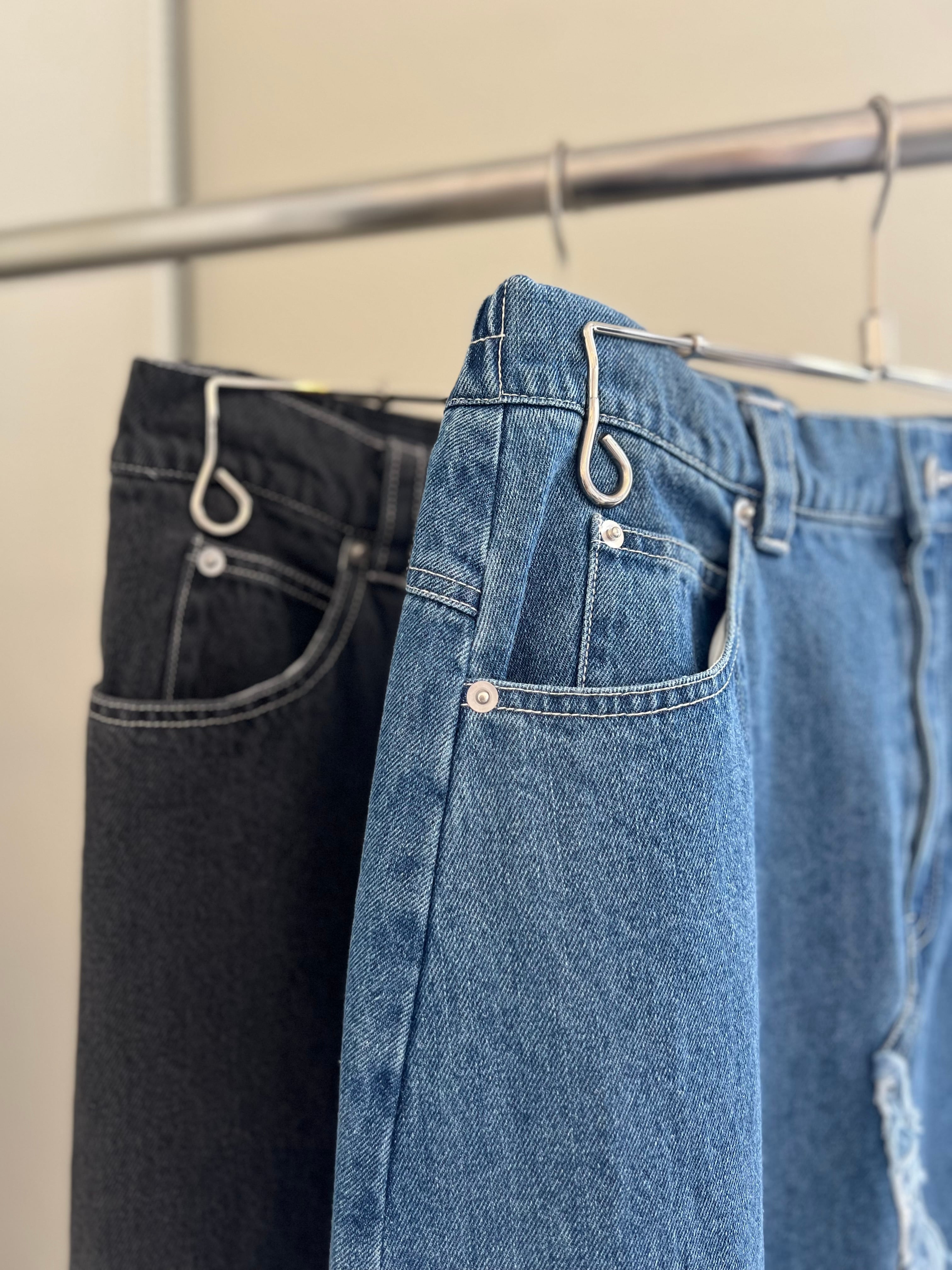 【SELECT】リメイク風断ち切りロングデニムスカート 33-0096