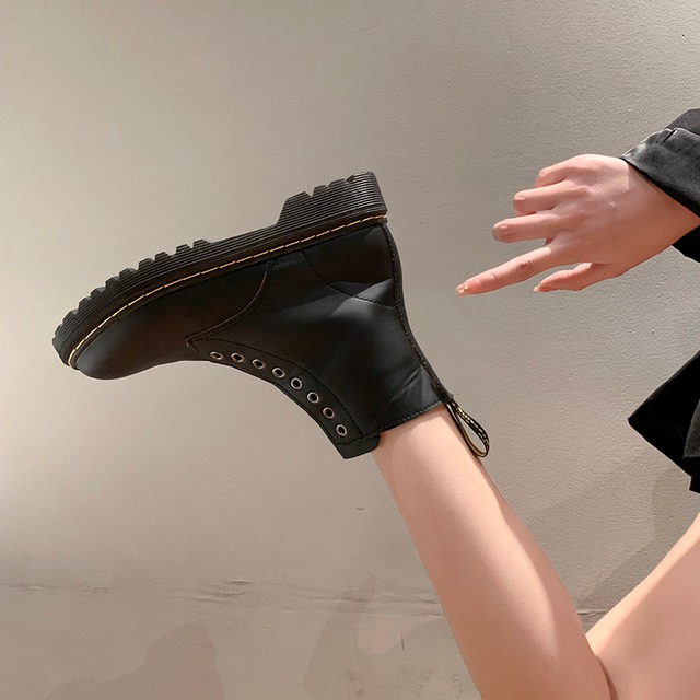 ブーツスタイルショートオータムレッドスタンダード レトロ 靴 シューズ 秋物 ラウンドトー 部族の婦人靴11220109967