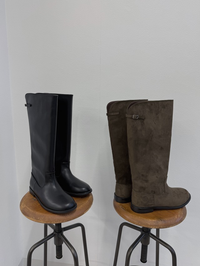 wide tube belt long boots