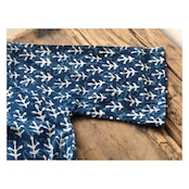 ハーフスリーブドレス《インディゴ木版染め》Mula:working cloth