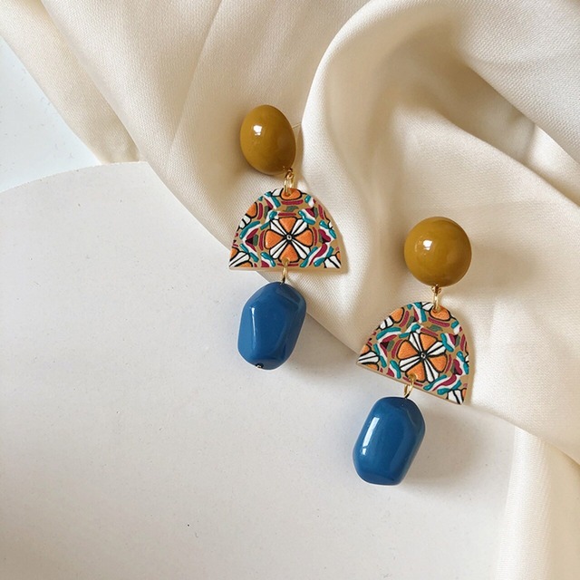 HEYJILL青きドナウオリジナル樹脂ロングイヤリング