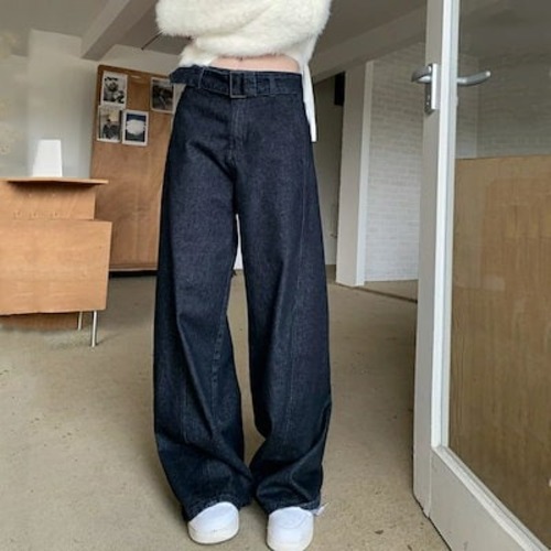 ワイドパンツ レディース デニムパンツ 春 秋 冬 ロング丈 ワイド デニム ジーンズ ストレート ボトムス 長ズボン シンプル カジュアル ハイウエスト 楽ちん リラックス 体型カバー 美脚 脚長効
