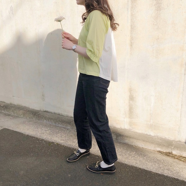 異素材MIXが映える 2カラーブラウス｜モスグリーン｜画像2