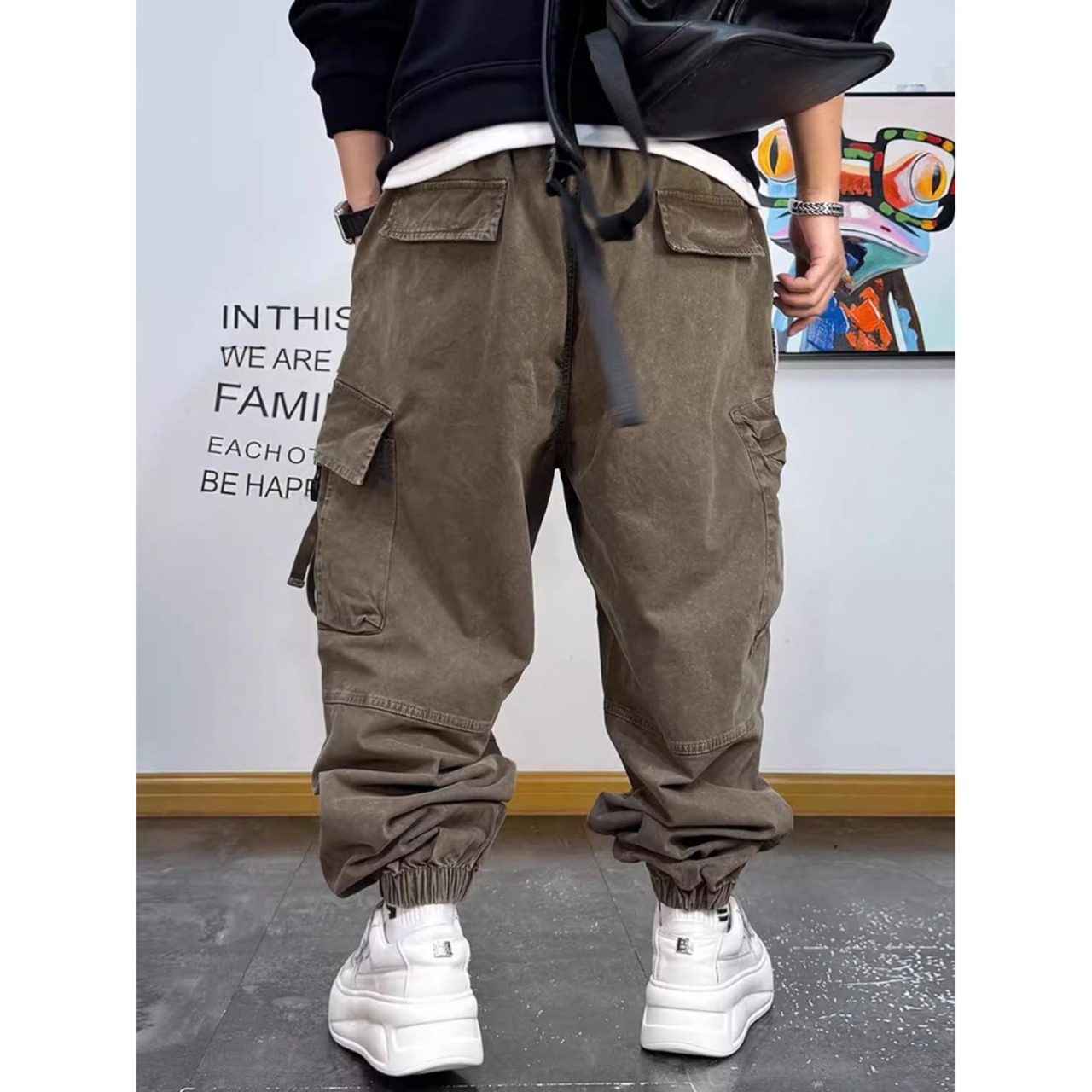 Buckle strap cargo jogger pants 1099 - 11