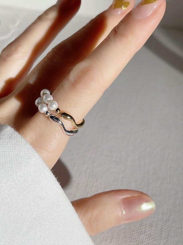 Half pearl ring（Silver 925）