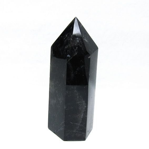 モリオン ポイント 六角柱 黒水晶 置物 一点物 152-4283