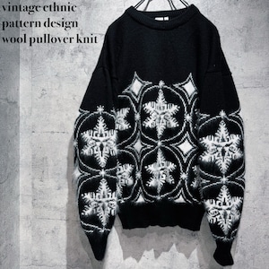 vintage ethnic pattern design wool pullover knit