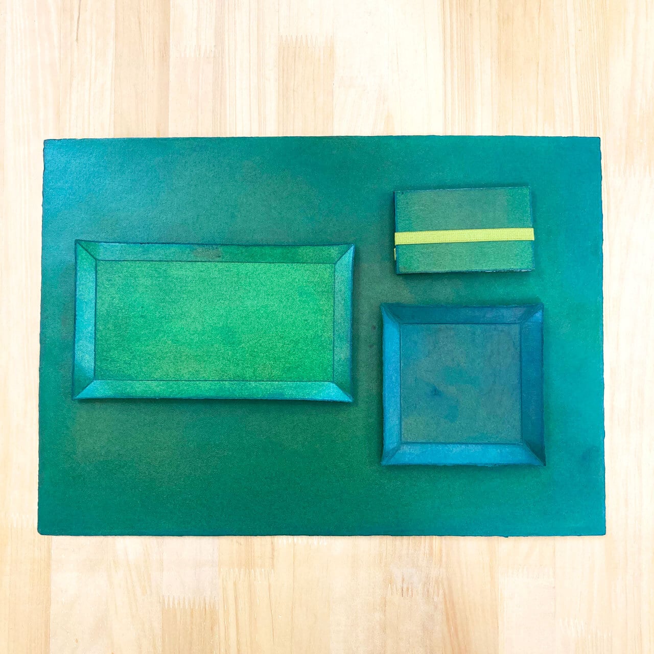 越前和紙長方形トレイ》漆和紙（うるわし）rectangle tray 120x210x5mm