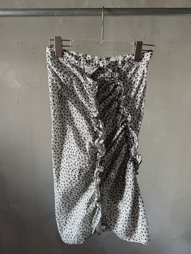 NINA RICH frill flower monotone skirt (Bill vintage)