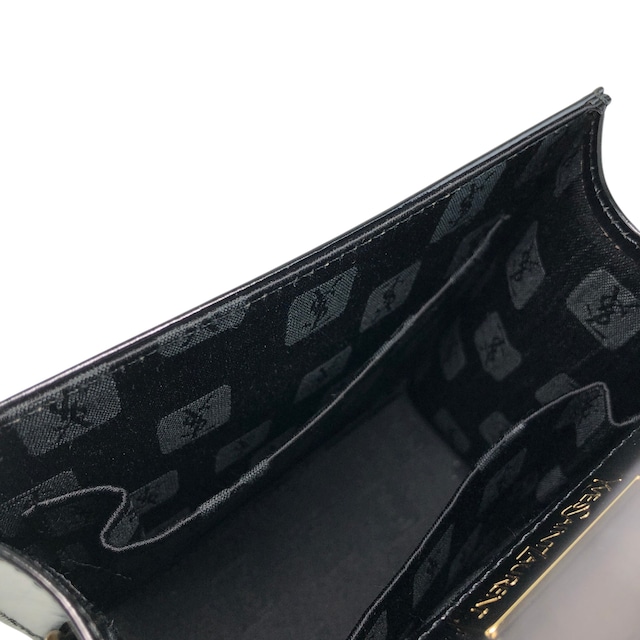 Yves Saint Laurent イヴ・サンローラン ショルダーバッグ ブラック YSLチャーム レザー 2WAY vintage ヴィンテージ オールド gmjhfk