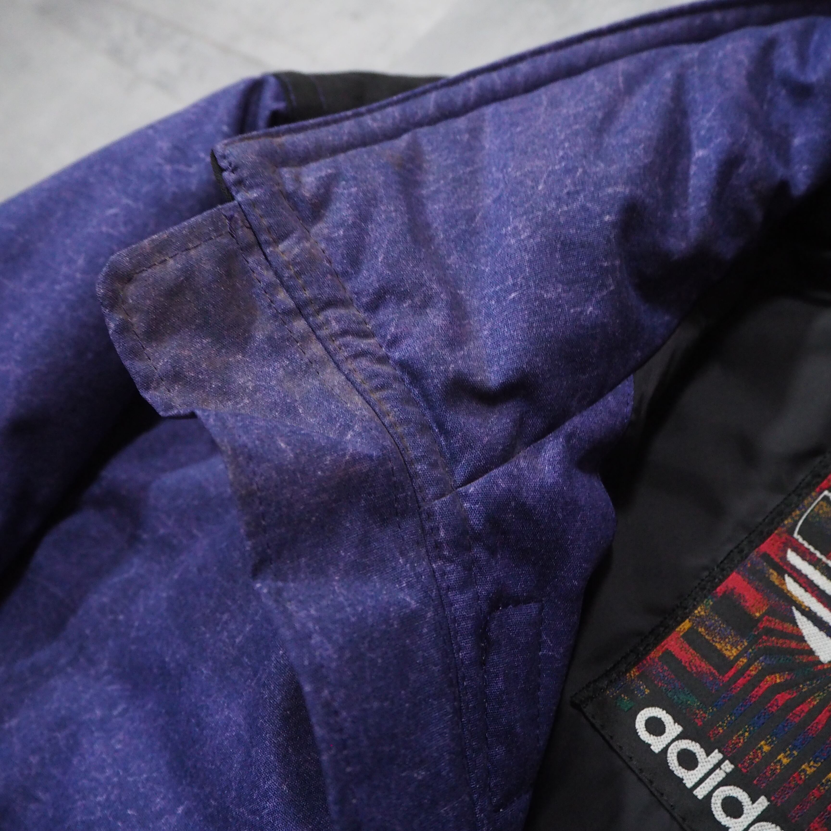 80s-90s “ADIDAS” made by DESCENTE Trefoil logo puff anorak parka 