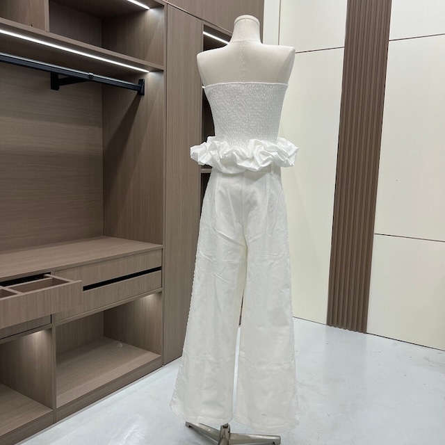 side lace white pants 10952