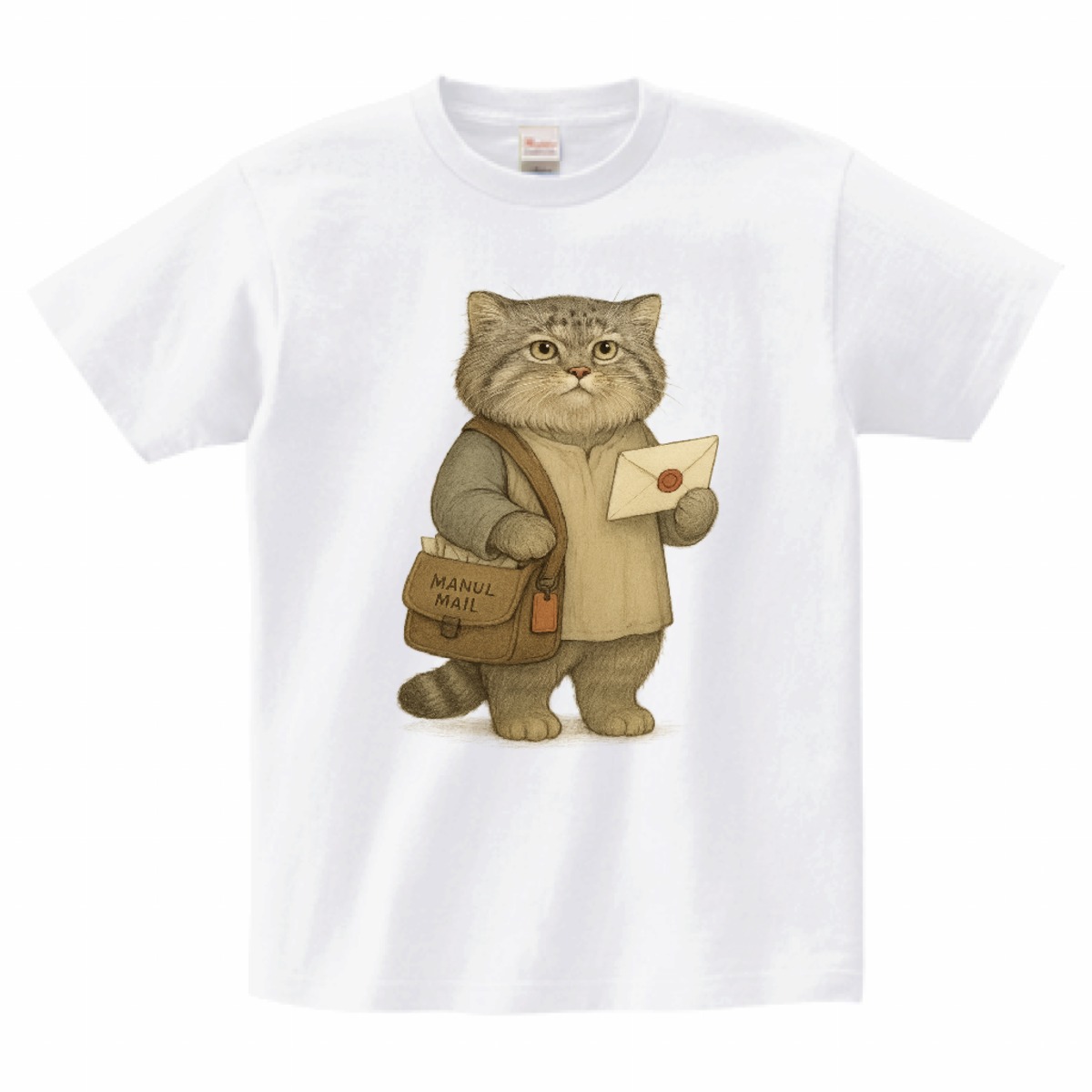 おとどけ、まぬるめーる。マヌルネコTシャツ[ホワイト] | アニマル 