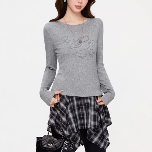 ループ刺繍ロングスリーブカットソー ・75124