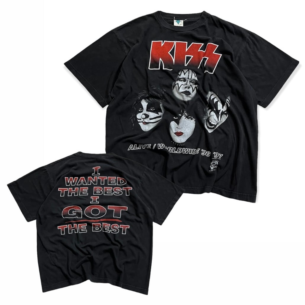 90年代 IDEAL KISS キッス 20 YEARS OF DESTRUCTION 両面プリント バンドTシャツ バンT メンズS ヴィンテージ /eaa319710