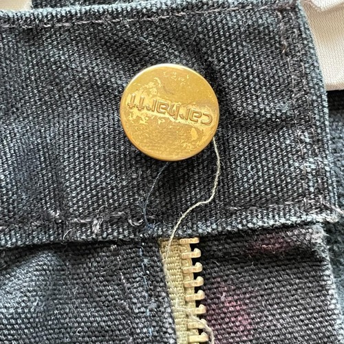 推定90s USA製 ブラック ダブルニー Carhartt B01 36×34 詳細写真9