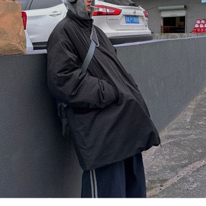 チャコールグレービッグキルトジャケットコート　1053