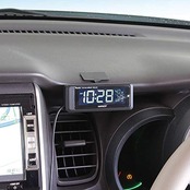 ナポレックス(Napolex) 車用電波時計 カープラグ給電(12V) ホワイトLEDバックライト 常時点灯 大型液晶採用 カレンダー表示機能 取付ステー付き 角度調整も自由に可能 デジタル時計 車用時計 Fizz-1075