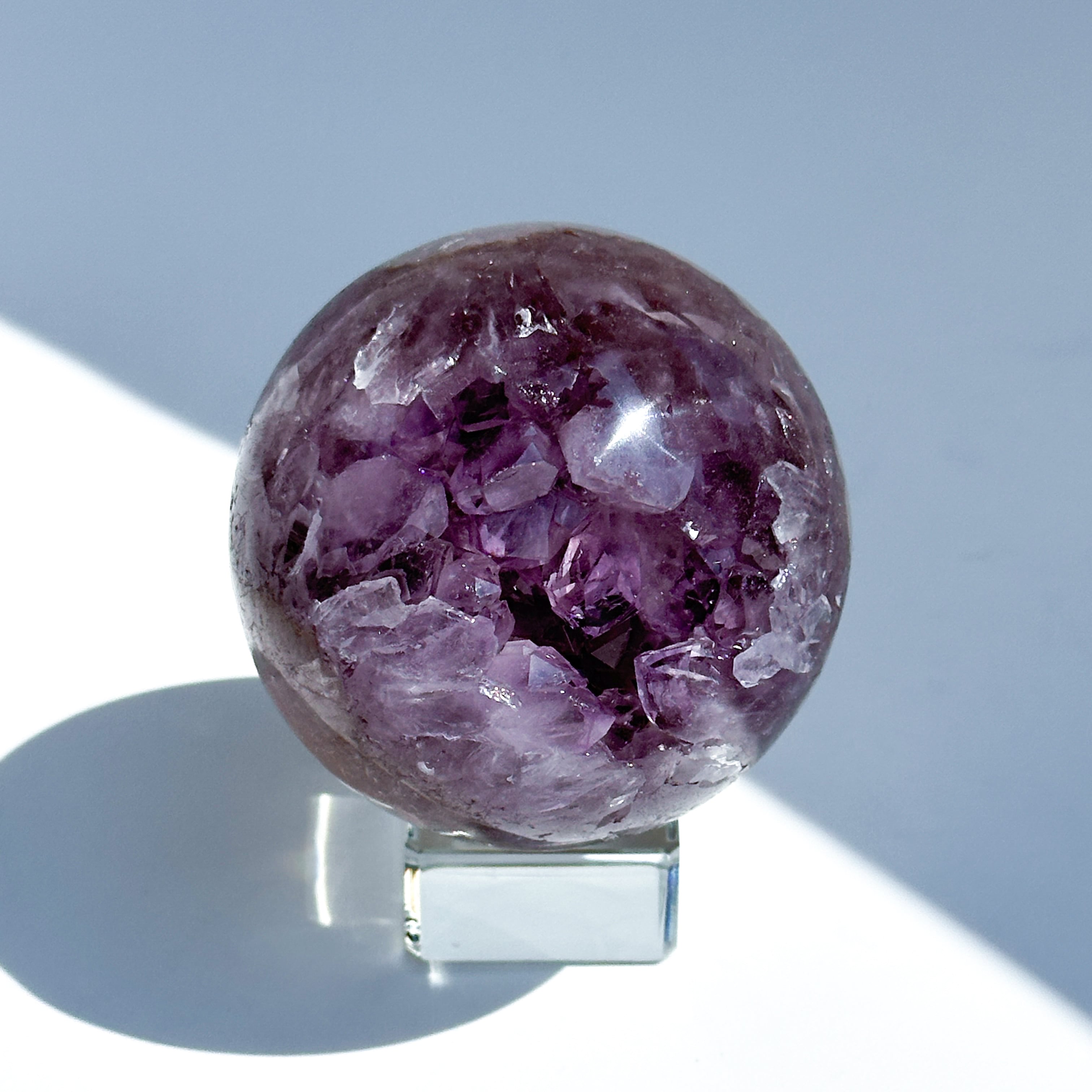 ウルグアイ産アゲート×アメジスト スフィア（丸玉）51◇Agate×Amethyst