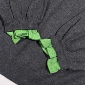 カシミヤ混 To b. by agnes b. アニエスベー 切替 フリル コットン ニット セーター TU /グレー系 レディース 重ね着風