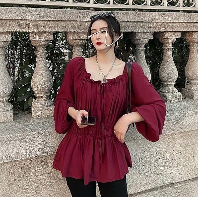 【新品タグ付】23区 大きいサイズ バックリボン ブラウス パフスリーブ48 新品タグ付】23区 大きいサイズ バックリボン ブラウス