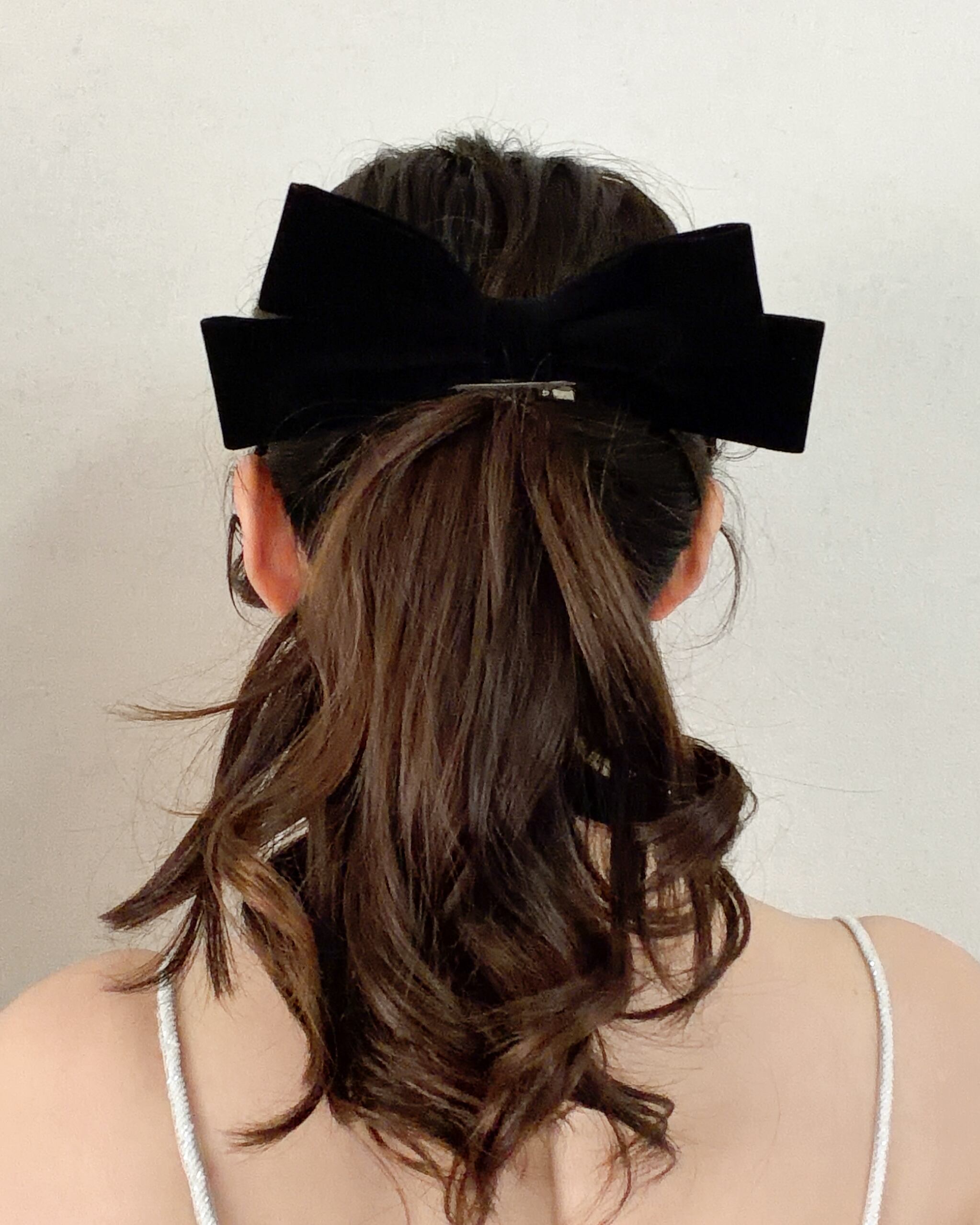 リボンヘアクリップヘアアクセサリーウェディングブラック【RB2604-02