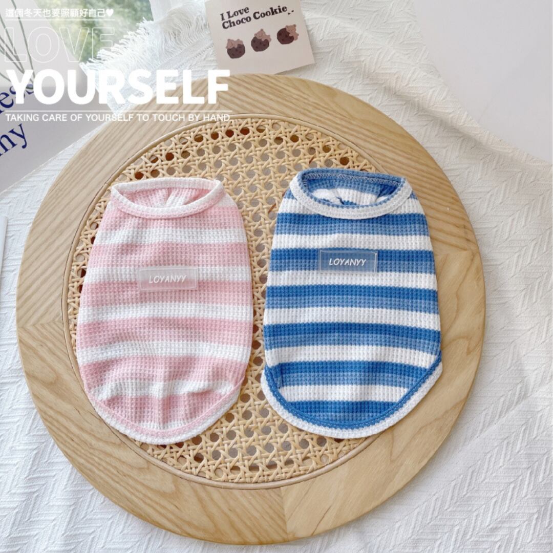 【2色】薄くて伸縮性のあるストライプベスト d1216