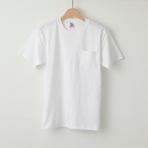 (S) 6.2オンス　オープンエンドポケットTシャツ　ホワイト