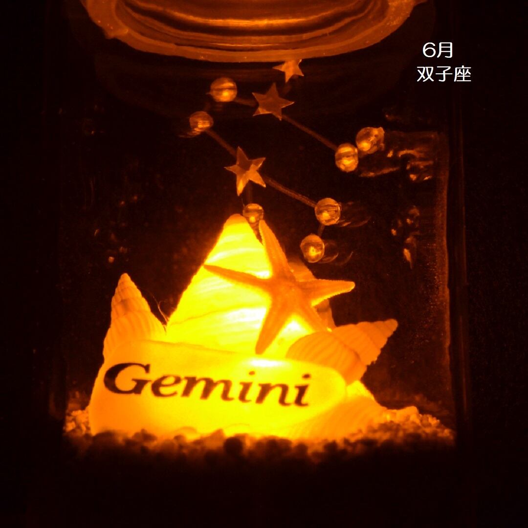 ２電源　星座シェルランプ（6月 双子座 Gemini）