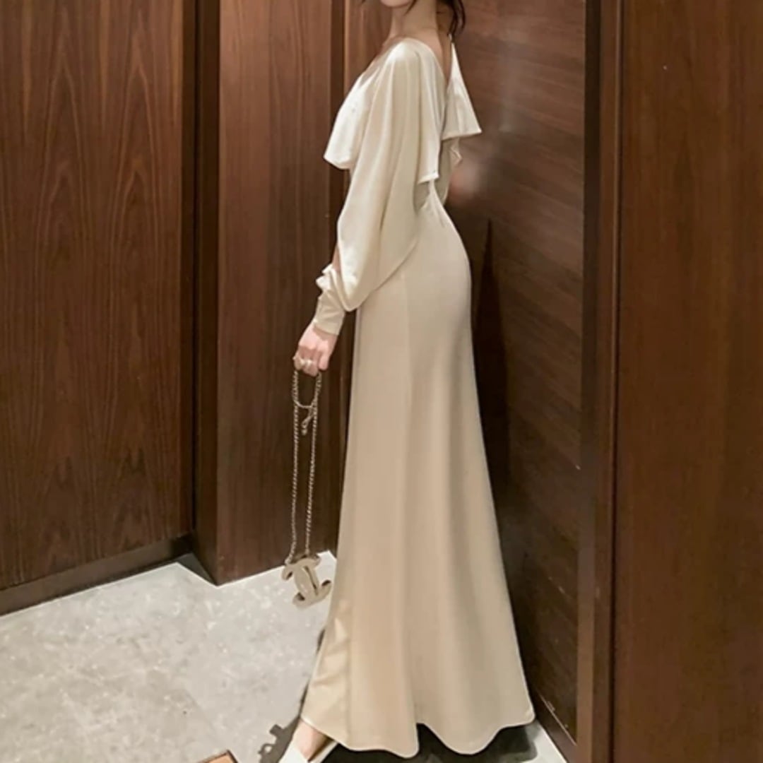 V-neck long dress 2608301