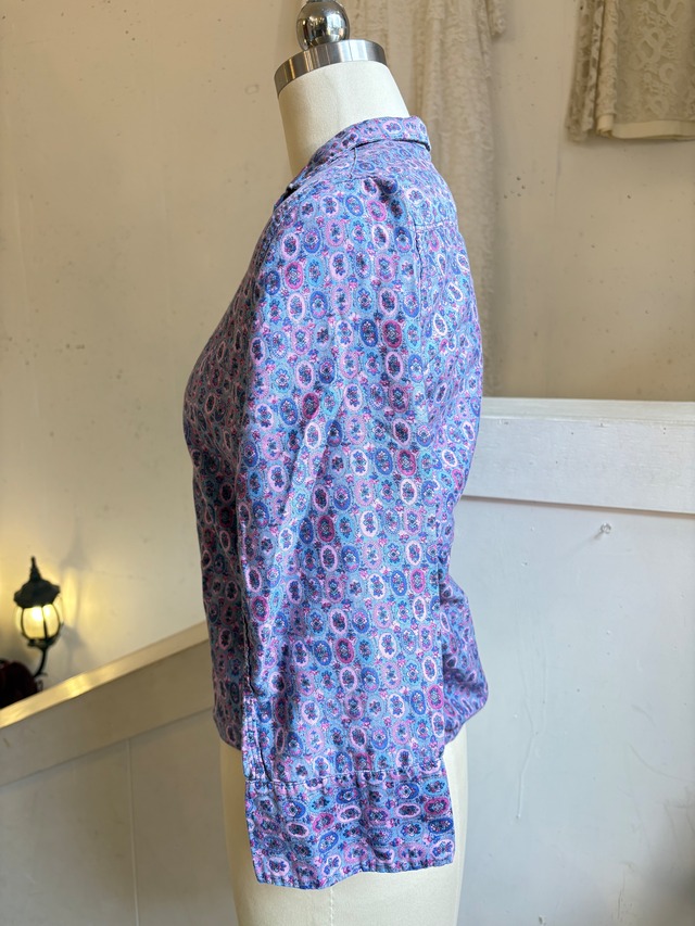 vintage flower design print blouse