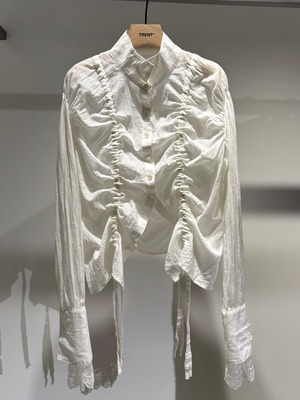 【26AW | WOMEN】MUKCYEN ムッシャン /  ブラウス/ cotton shirring blouse M269SH02