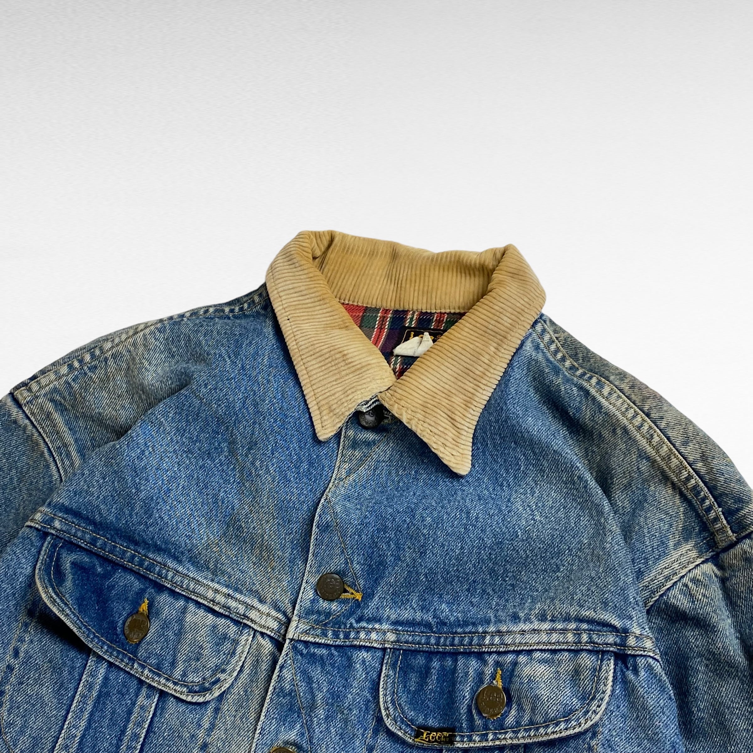 70's】【USA製】 リー L デニムジャケット 襟コーデュロイ 70's】【USA製】 リー L デニムジャケット 襟コーデュロイ