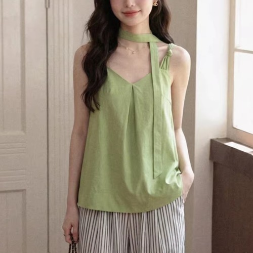 【2点セット】2色／フロントタックAラインキャミソール＋スリムマフラー ・76200