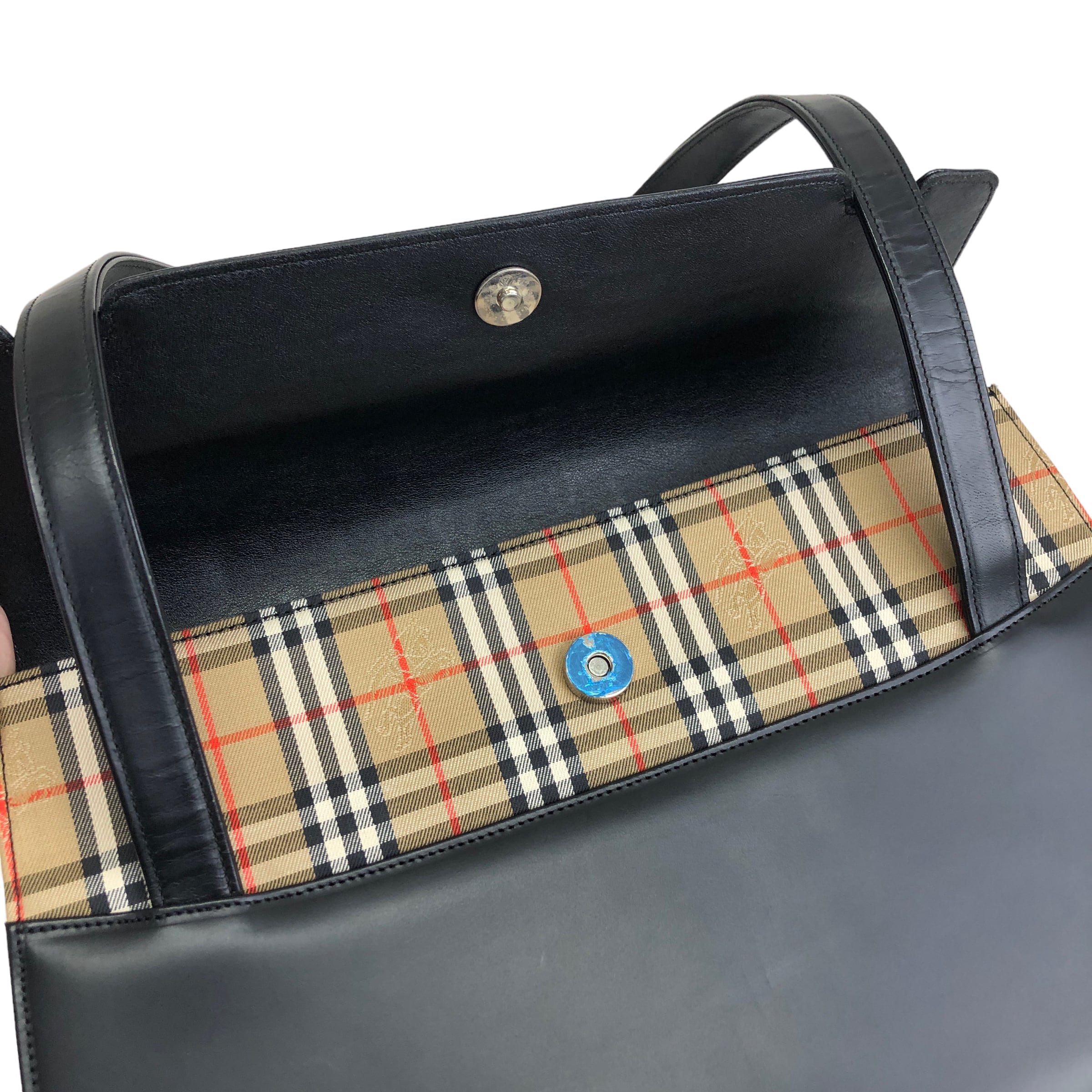 BURBERRY バーバリー クラシックチェック レザー トートバッグ