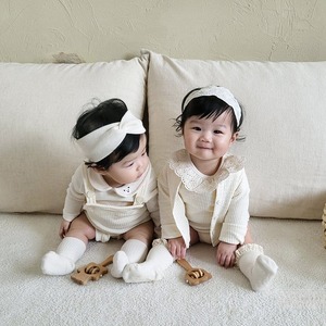 【BABY&KID】秋新作ピュアカラーフリルカラーORサロペットロンパース