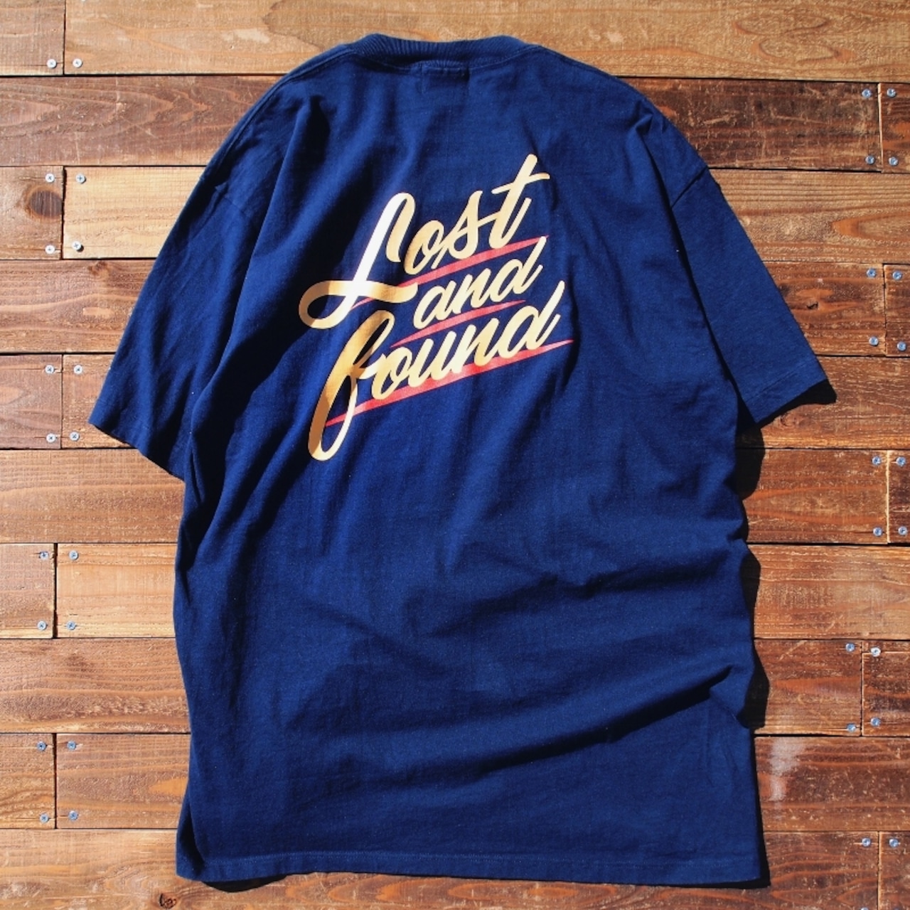 【LOST AND FOUND】"BACK PRINT" Vintage Pocket  BIG T-shirt (NAVY)