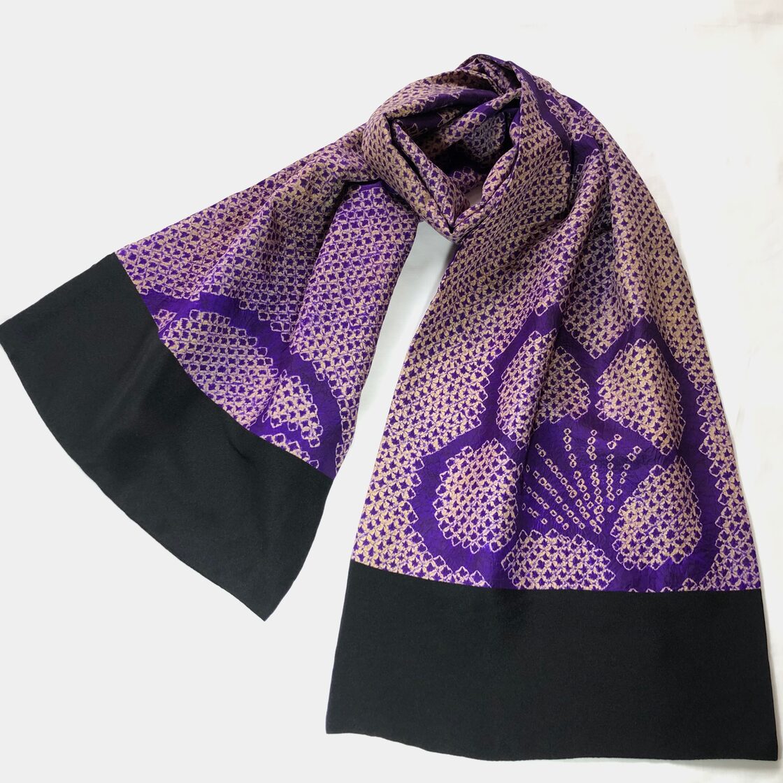 ③着物リメイク ストール『絞り』 （着物リメイク・絞りの羽織から作っ 