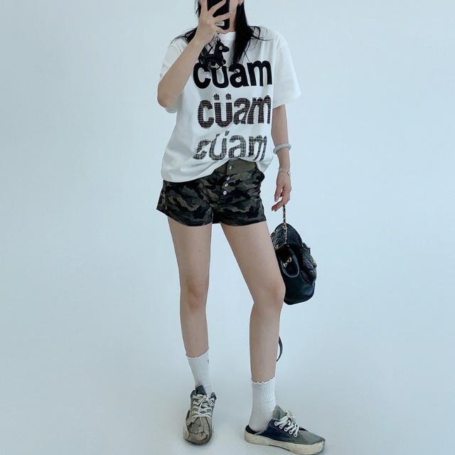 big logo design short-sleeve tee　ビッグロゴデザイン半袖ティー　J2058