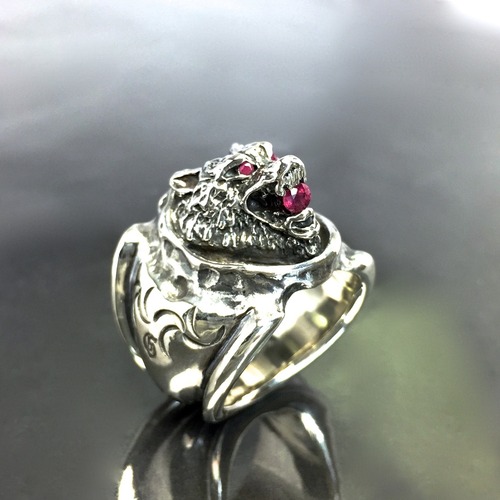 WOLF RING with RUBY / ウルフリング・ルビー アイズ&マウス