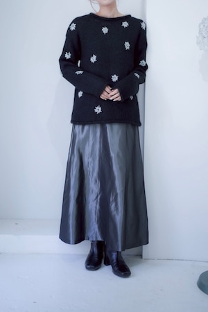 gray glitter flare skirt