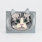 ねこミニ財布 silver cat/SILVER