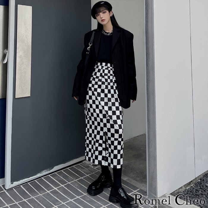 お支払い確認後20日以内発送】RomelCheo チェッカー ロング タイト