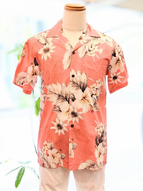 【PACIFIC LEGEND】アロハシャツ(ハイビスカス/ピーチ)